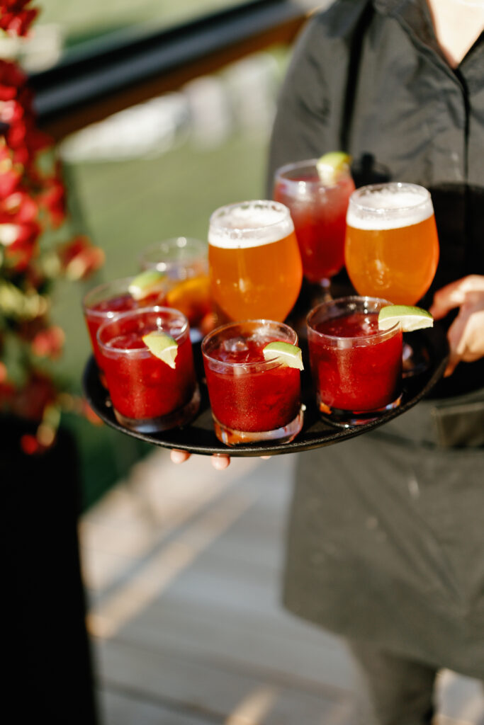 Tray of cocktails